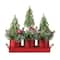 Glitzhome® 21" Christmas Metal Potted Triple Trees Centerpiece